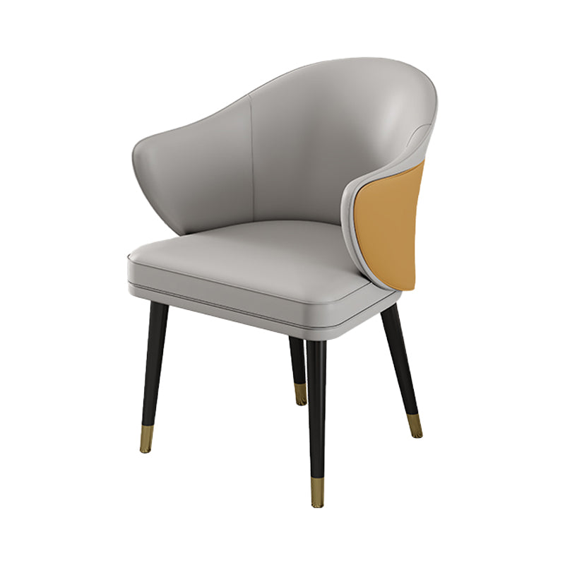 Sillas de comedor de metal Glam, sillón de comedor de cuero PU para uso en restaurantes