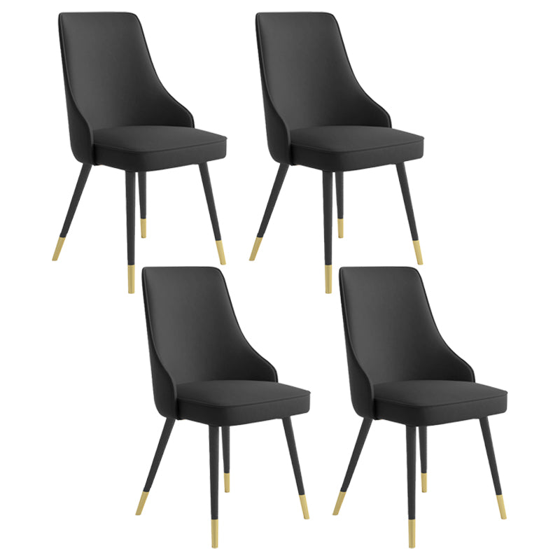 El comedor de metal Glam preside la silla sin brazos de Parsons de comedor de cuero sintético para uso en restaurantes