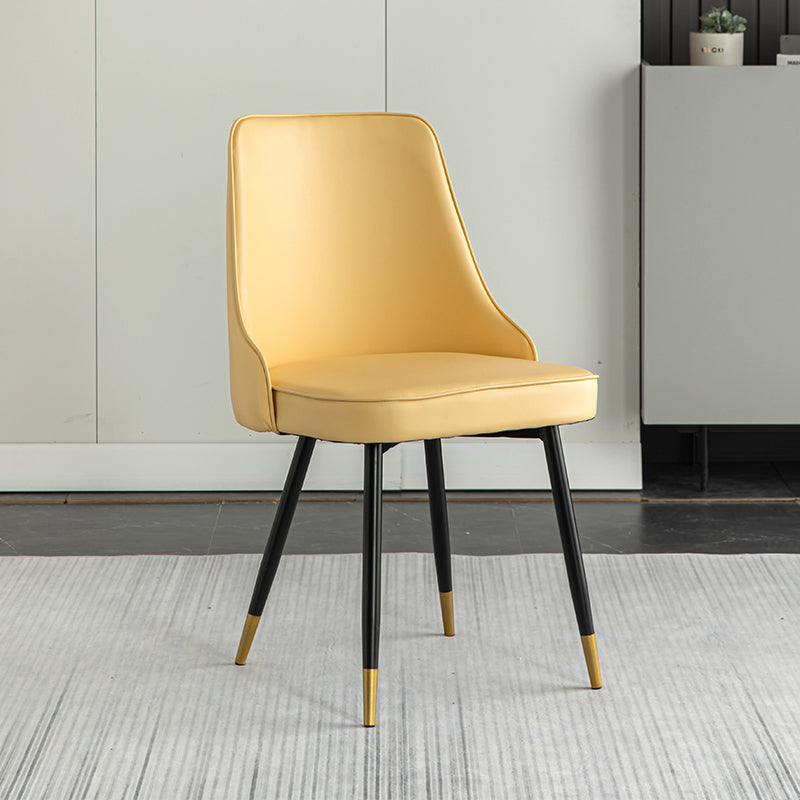 El comedor de metal Glam preside la silla sin brazos de Parsons de comedor de cuero sintético para uso en restaurantes