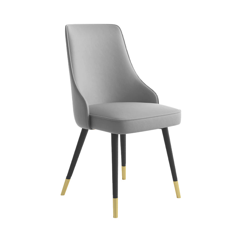 El comedor de metal Glam preside la silla sin brazos de Parsons de comedor de cuero sintético para uso en restaurantes