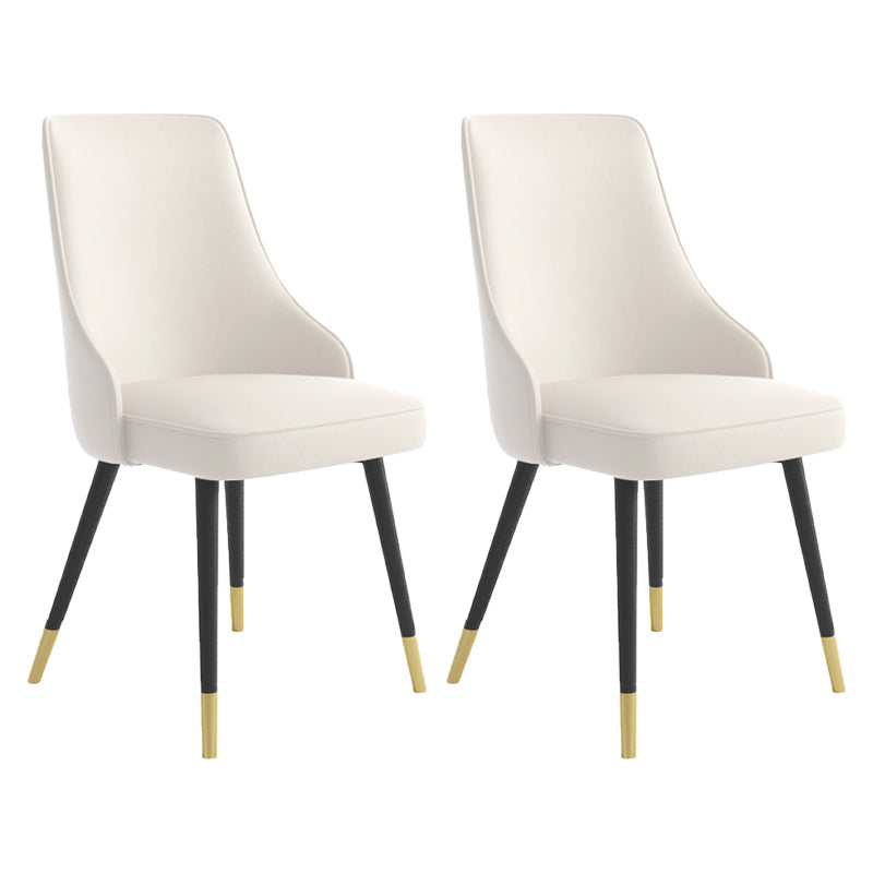El comedor de metal Glam preside la silla sin brazos de Parsons de comedor de cuero sintético para uso en restaurantes