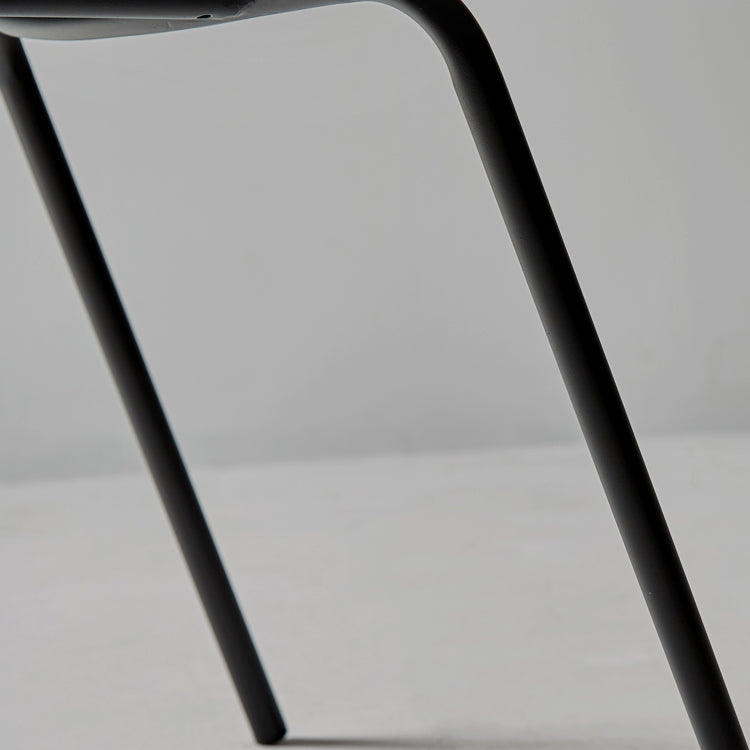 Silla de comedor de metal industrial, sillas laterales tapizadas sin brazos de cuero para uso doméstico