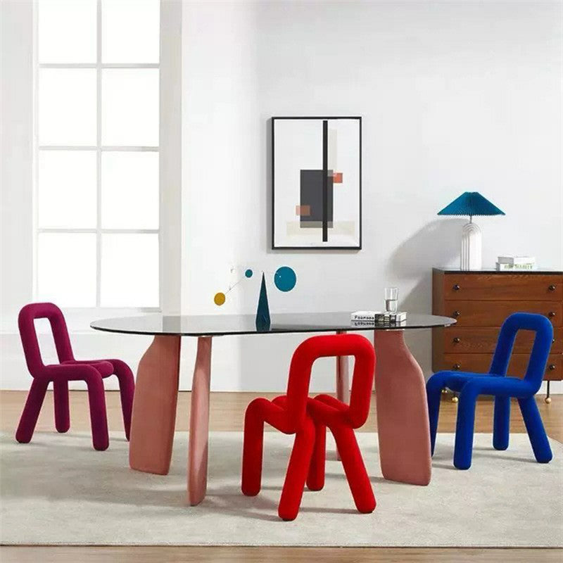 Juego de sillas de terciopelo de estilo moderno, silla de cocina y comedor con parte trasera abierta