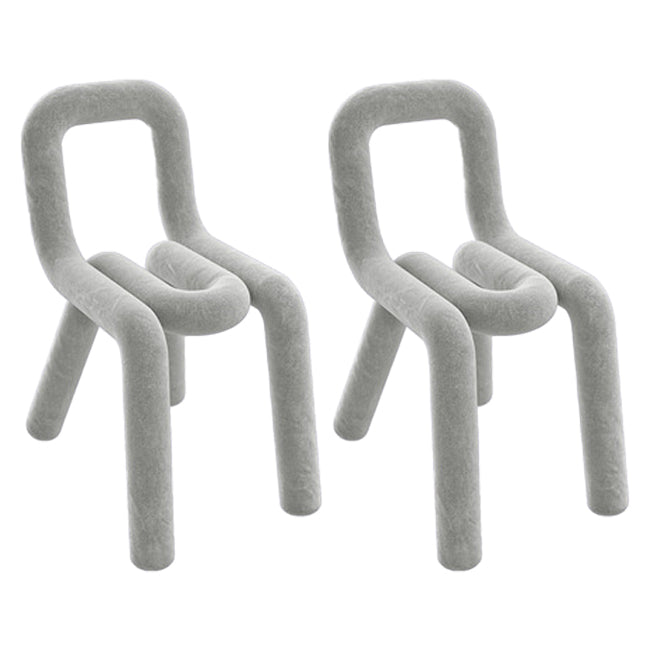 Juego de sillas de terciopelo de estilo moderno, silla de cocina y comedor con parte trasera abierta