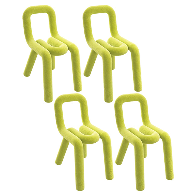 Juego de sillas de terciopelo de estilo moderno, silla de cocina y comedor con parte trasera abierta