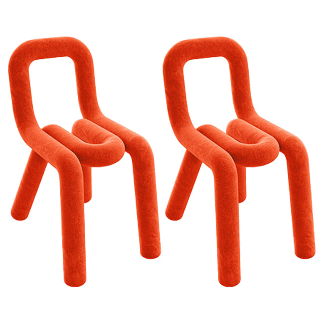 Juego de sillas de terciopelo de estilo moderno, silla de cocina y comedor con parte trasera abierta