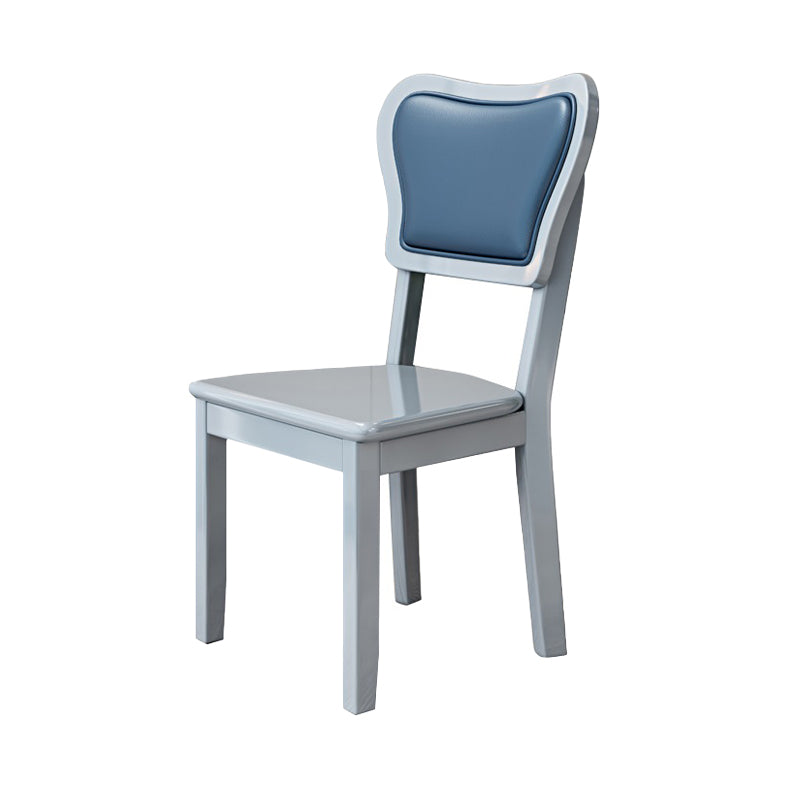 Silla lateral escandinava interior tapizada de madera Silla de comedor con respaldo abierto
