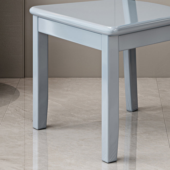 Silla lateral escandinava interior tapizada de madera Silla de comedor con respaldo abierto