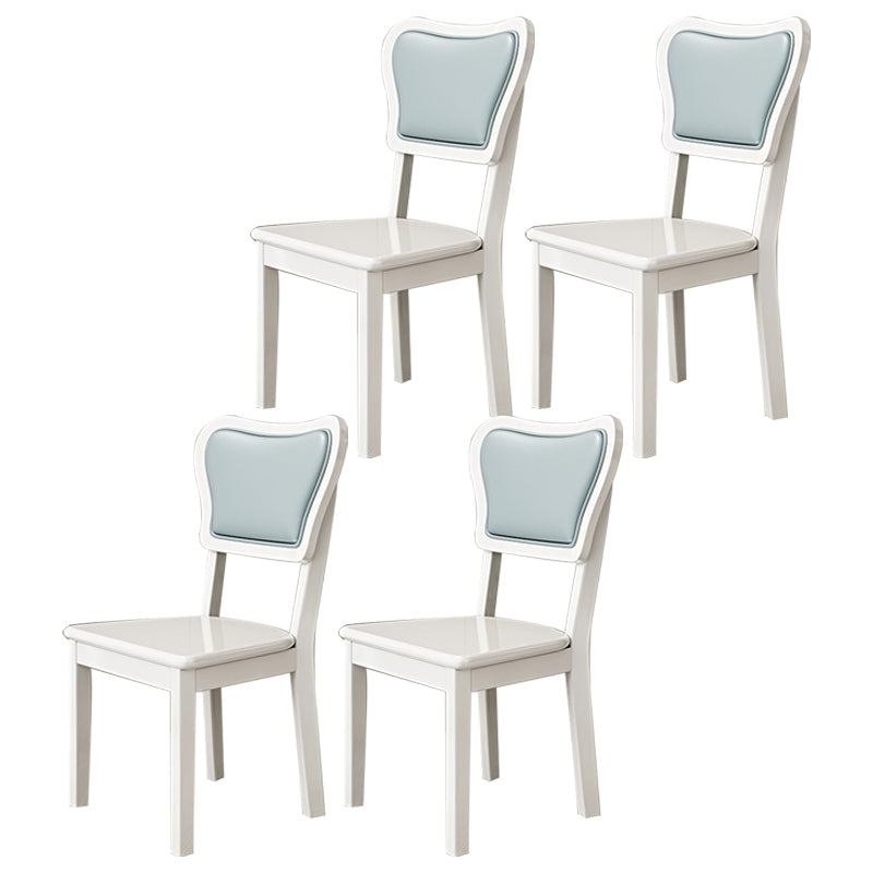 Silla lateral escandinava interior tapizada de madera Silla de comedor con respaldo abierto