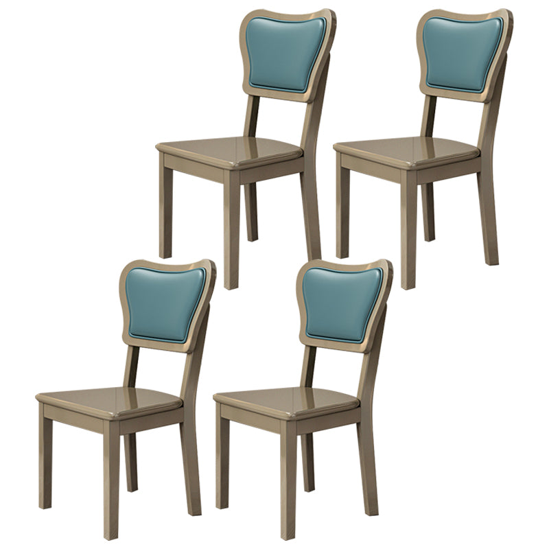 Silla lateral escandinava interior tapizada de madera Silla de comedor con respaldo abierto