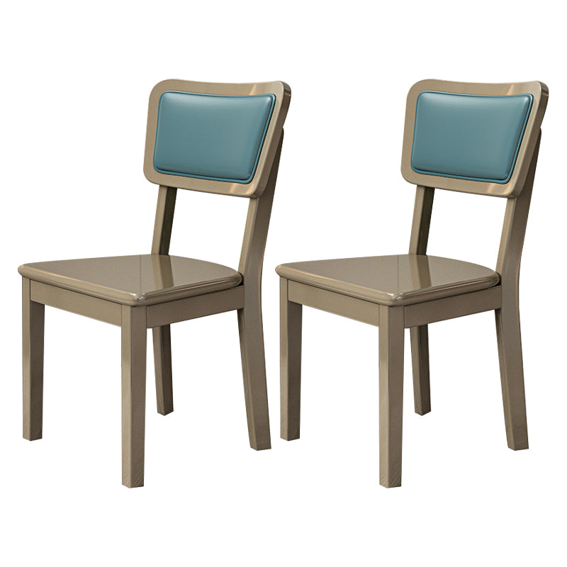 Silla lateral escandinava interior tapizada de madera Silla de comedor con respaldo abierto