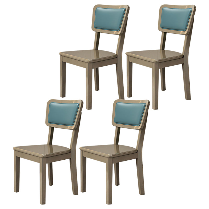 Silla lateral escandinava interior tapizada de madera Silla de comedor con respaldo abierto