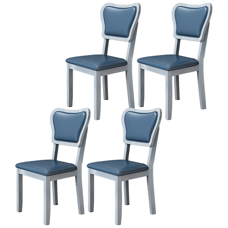 Silla lateral escandinava interior tapizada de madera Silla de comedor con respaldo abierto