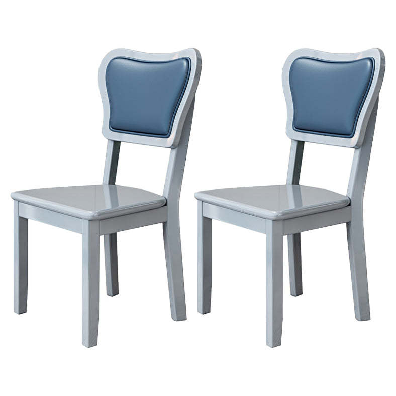 Silla lateral escandinava interior tapizada de madera Silla de comedor con respaldo abierto