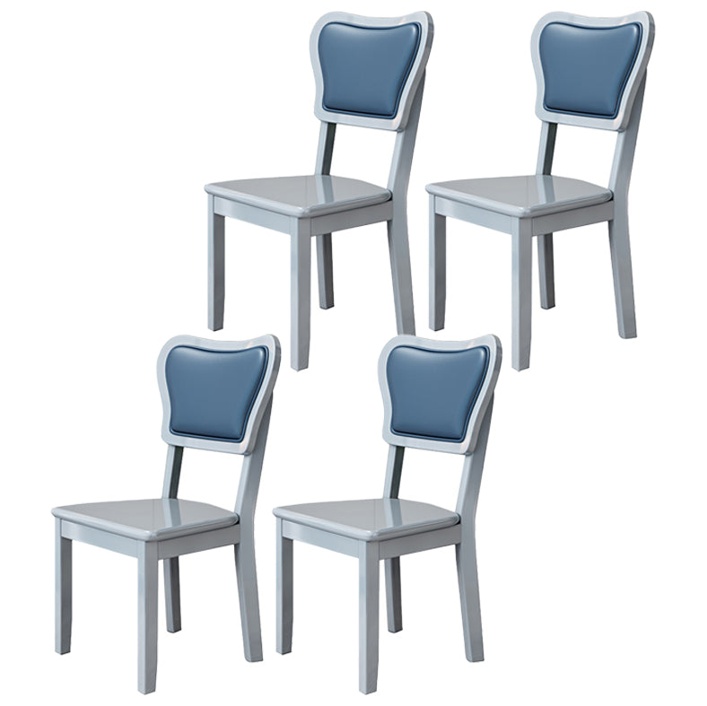 Silla lateral escandinava interior tapizada de madera Silla de comedor con respaldo abierto
