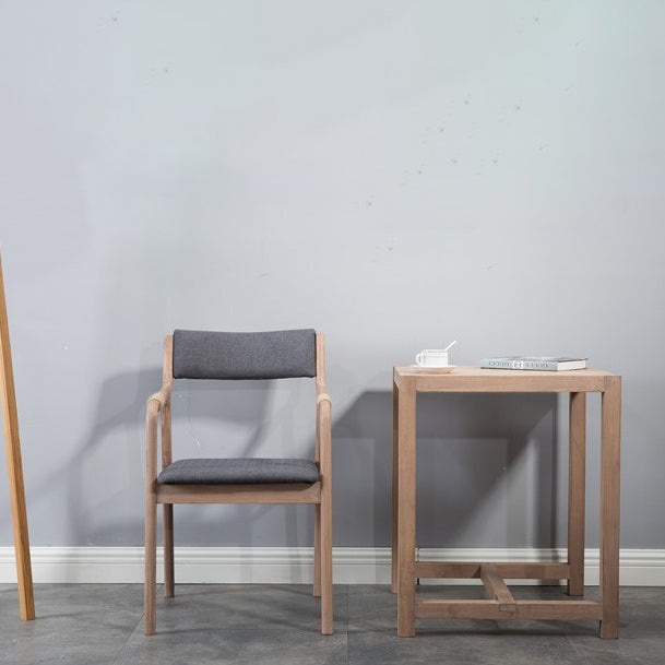 Silla de comedor tapizada de madera con respaldo abierto, sillón de estilo rural interior, individual