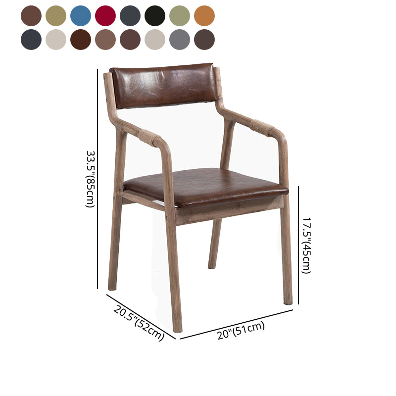 Silla de comedor tapizada de madera con respaldo abierto, sillón de estilo rural interior, individual