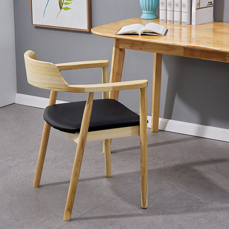 Chaises en bois de frêne de style traditionnel, ensemble de chaises de cuisine et de salle à manger à dossier ouvert