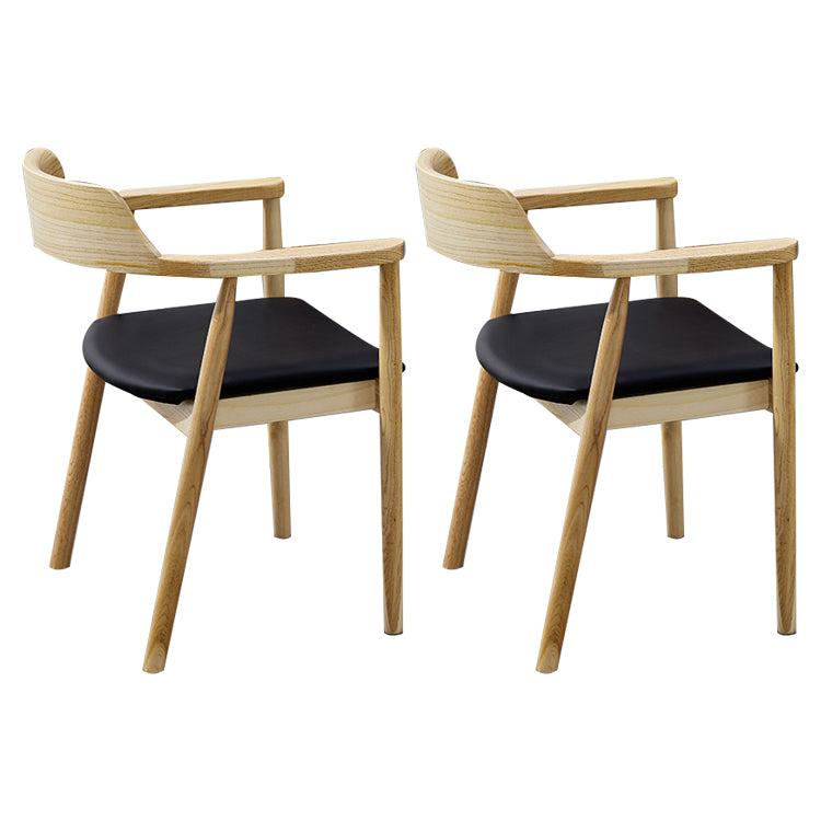 Chaises en bois de frêne de style traditionnel, ensemble de chaises de cuisine et de salle à manger à dossier ouvert