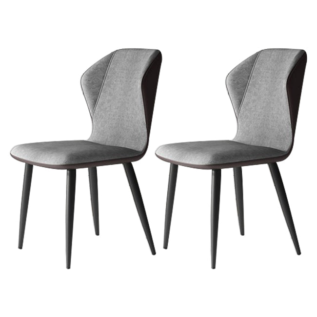 Chaises de salle à manger sans accoudoirs rembourrées à oreilles, chaises d'appoint avec pieds en métal