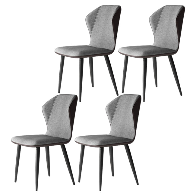 Chaises de salle à manger sans accoudoirs rembourrées à oreilles, chaises d'appoint avec pieds en métal
