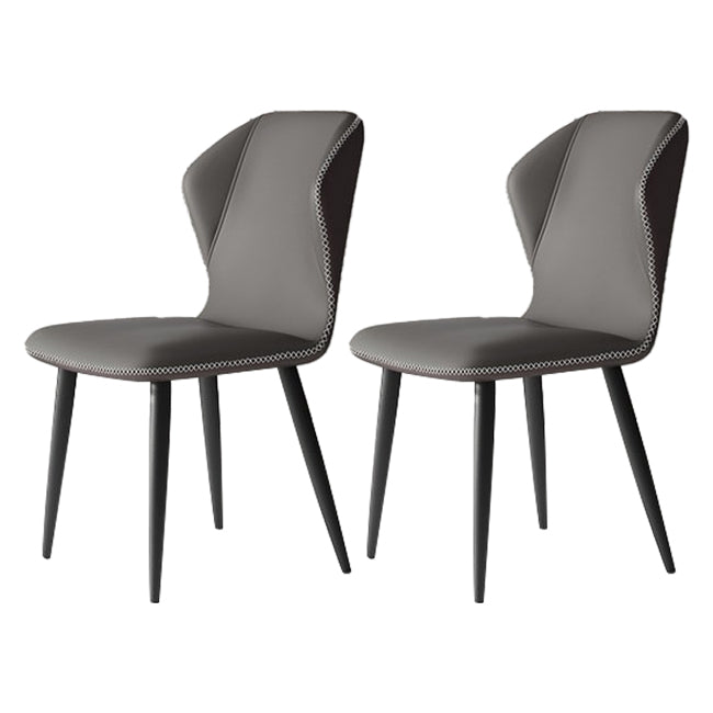 Chaises de salle à manger sans accoudoirs rembourrées à oreilles, chaises d'appoint avec pieds en métal