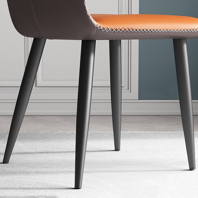 Chaises de salle à manger sans accoudoirs rembourrées à oreilles, chaises d'appoint avec pieds en métal