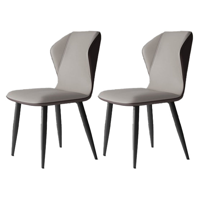 Chaises de salle à manger sans accoudoirs rembourrées à oreilles, chaises d'appoint avec pieds en métal