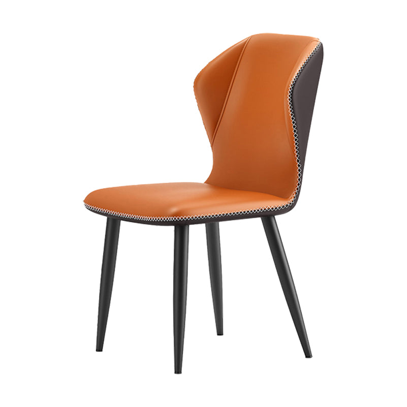 Chaises de salle à manger sans accoudoirs rembourrées à oreilles, chaises d'appoint avec pieds en métal