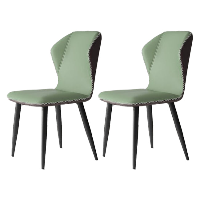 Chaises de salle à manger sans accoudoirs rembourrées à oreilles, chaises d'appoint avec pieds en métal