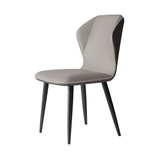 Chaises de salle à manger sans accoudoirs rembourrées à oreilles, chaises d'appoint avec pieds en métal