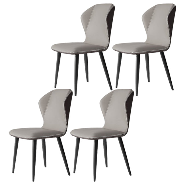 Chaises de salle à manger sans accoudoirs rembourrées à oreilles, chaises d'appoint avec pieds en métal