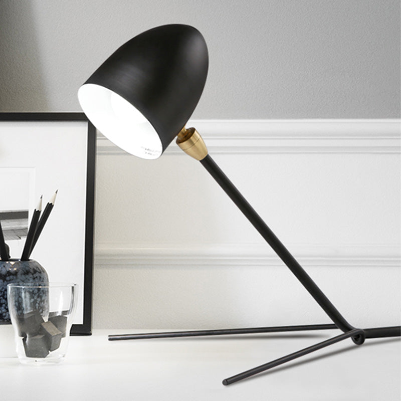 Contemporain 1 Head Task Lighting Black Dome Reading Livre Light with Metal Shade