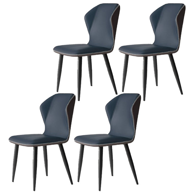 Chaises de salle à manger sans accoudoirs rembourrées à oreilles, chaises d'appoint avec pieds en métal