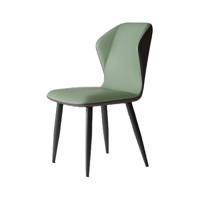 Chaises de salle à manger sans accoudoirs rembourrées à oreilles, chaises d'appoint avec pieds en métal