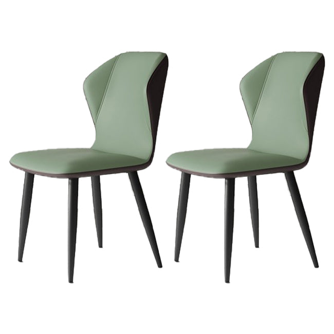 Chaises de salle à manger sans accoudoirs rembourrées à oreilles, chaises d'appoint avec pieds en métal