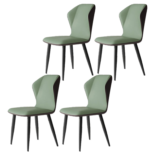 Chaises de salle à manger sans accoudoirs rembourrées à oreilles, chaises d'appoint avec pieds en métal