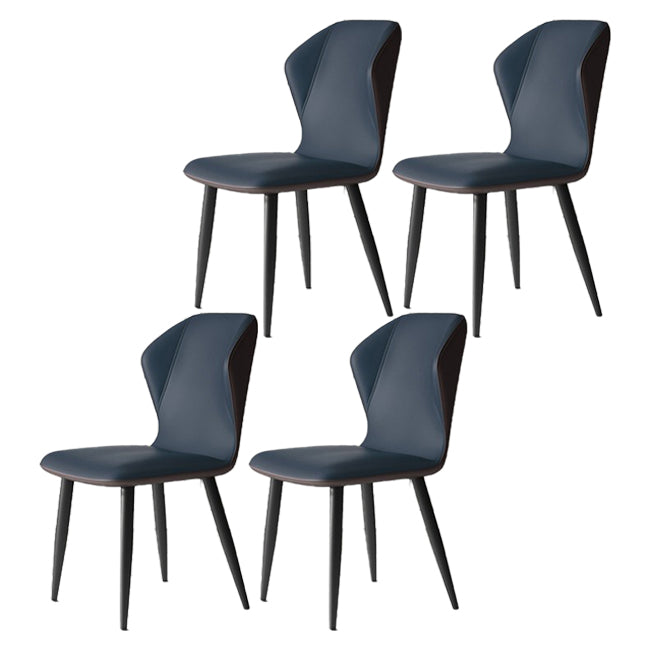 Chaises de salle à manger sans accoudoirs rembourrées à oreilles, chaises d'appoint avec pieds en métal