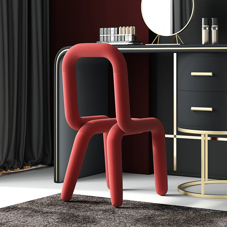 Sillas de terciopelo de estilo moderno, silla de comedor con parte trasera abierta, para cocina
