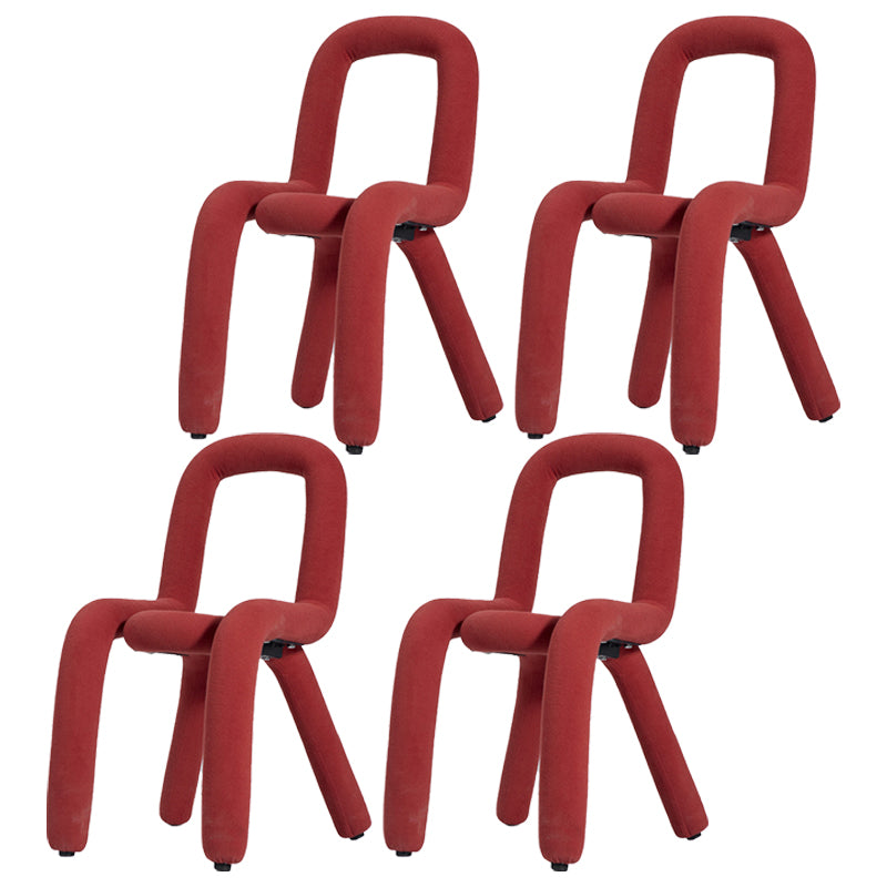 Sillas de terciopelo de estilo moderno, silla de comedor con parte trasera abierta, para cocina