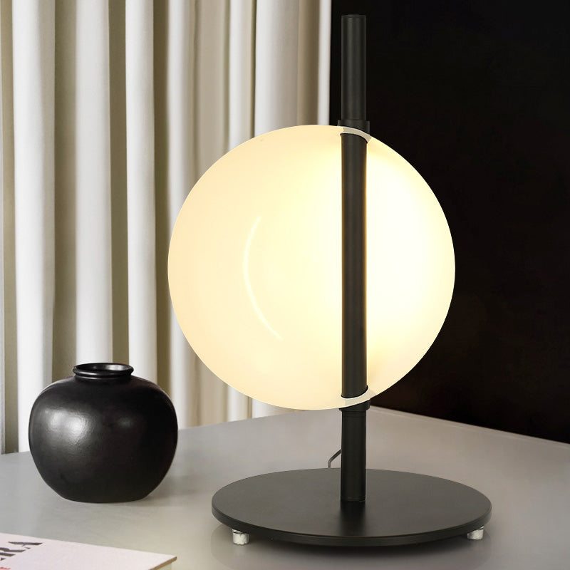 Lámpara de metal de la lámpara de noche de tazón modernista Iluminación de tareas de metal en negro para sala de estar