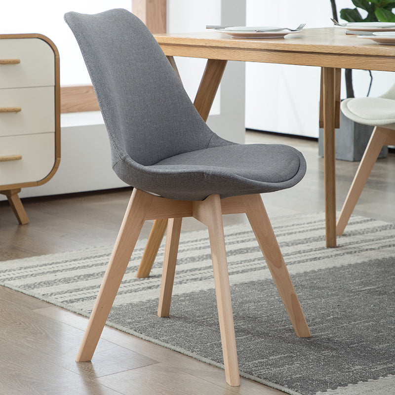 Scandinavian Bedroom Upholstered Side Chair Matte Finish Parsons Dining Chair