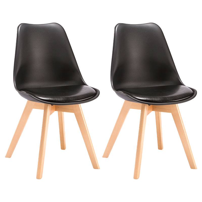 Scandinavian Bedroom Upholstered Side Chair Matte Finish Parsons Dining Chair