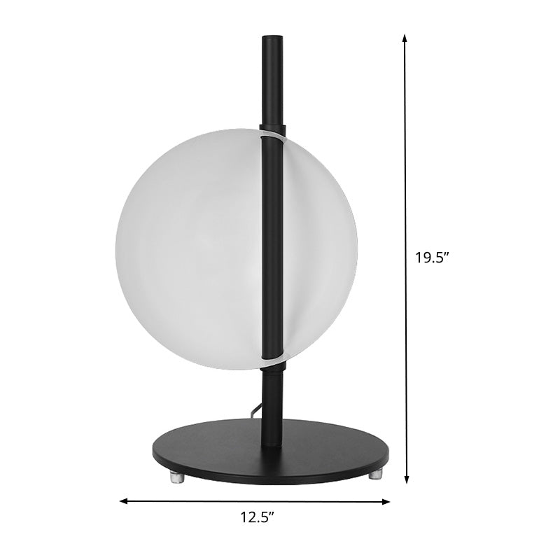 Lámpara de metal de la lámpara de noche de tazón modernista Iluminación de tareas de metal en negro para sala de estar
