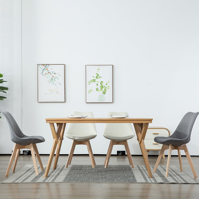 Scandinavian Bedroom Upholstered Side Chair Matte Finish Parsons Dining Chair