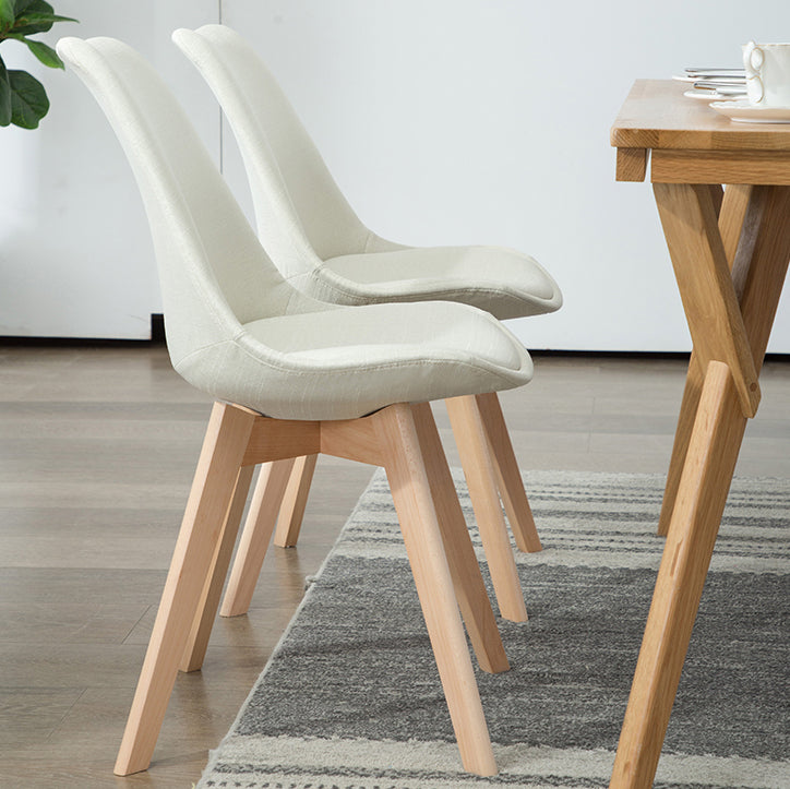 Scandinavian Bedroom Upholstered Side Chair Matte Finish Parsons Dining Chair