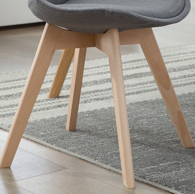 Scandinavian Bedroom Upholstered Side Chair Matte Finish Parsons Dining Chair