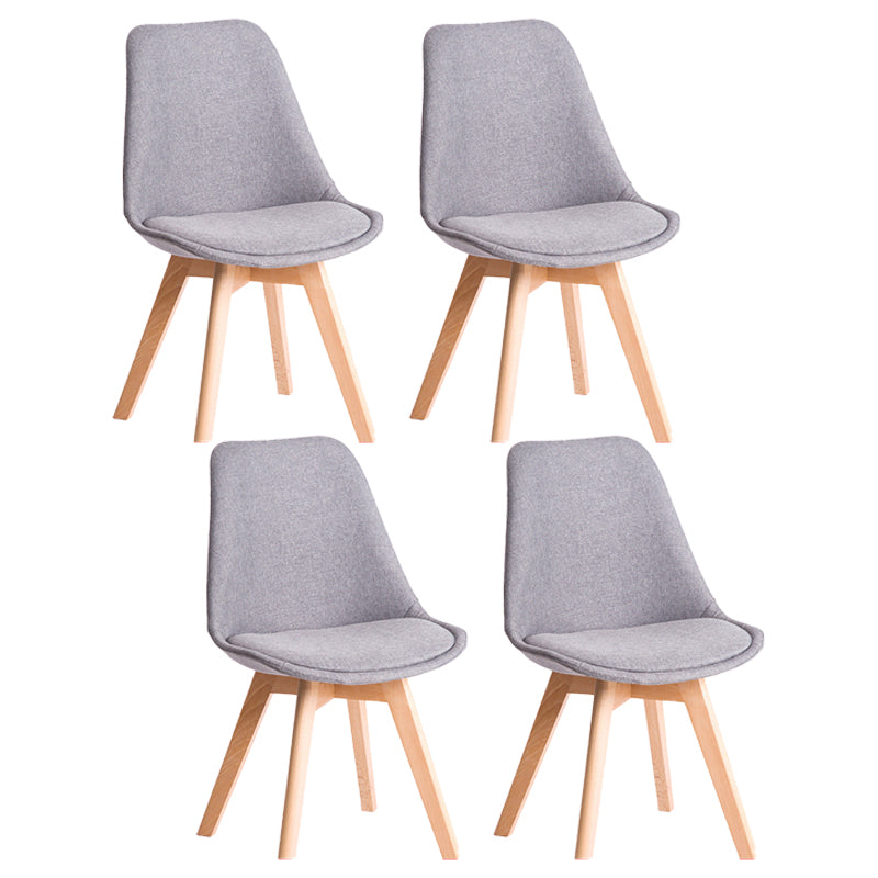 Scandinavian Bedroom Upholstered Side Chair Matte Finish Parsons Dining Chair