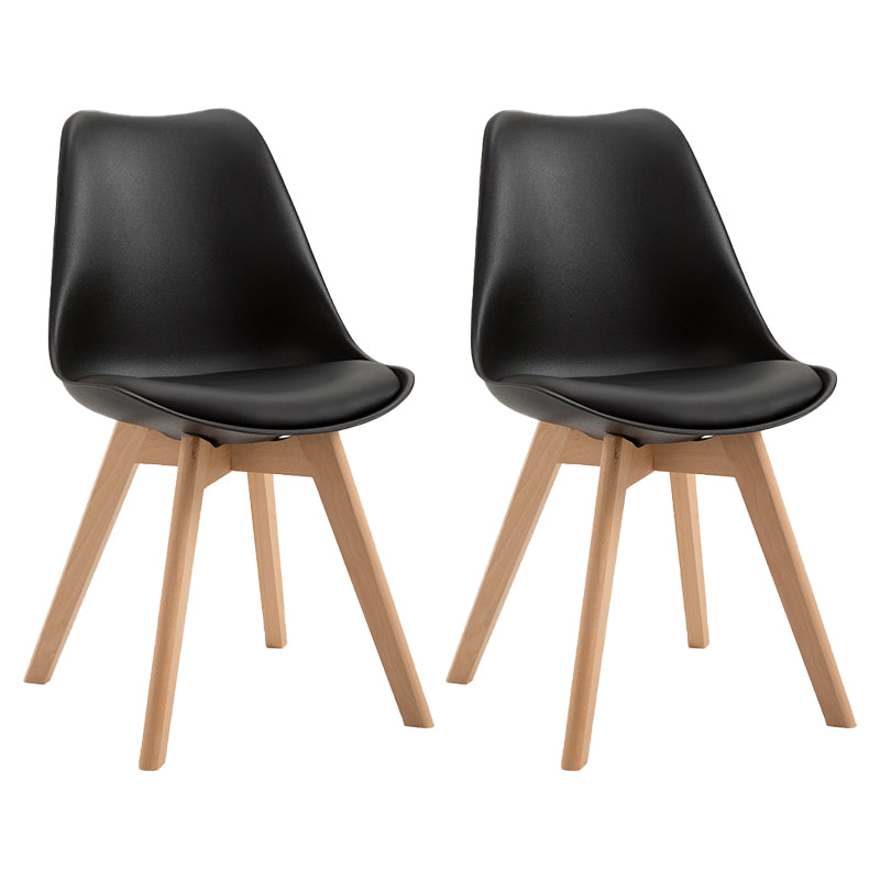 Scandinavian Restaurant Upholstered Side Chair Matte Finish Parsons Dining Chair