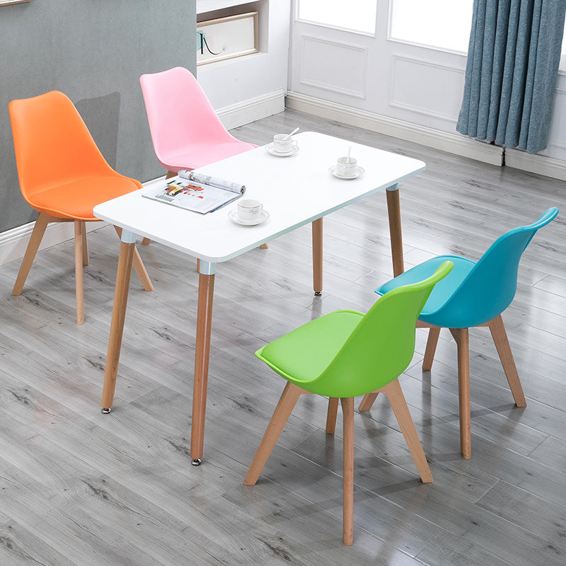 Scandinavian Restaurant Upholstered Side Chair Matte Finish Parsons Dining Chair